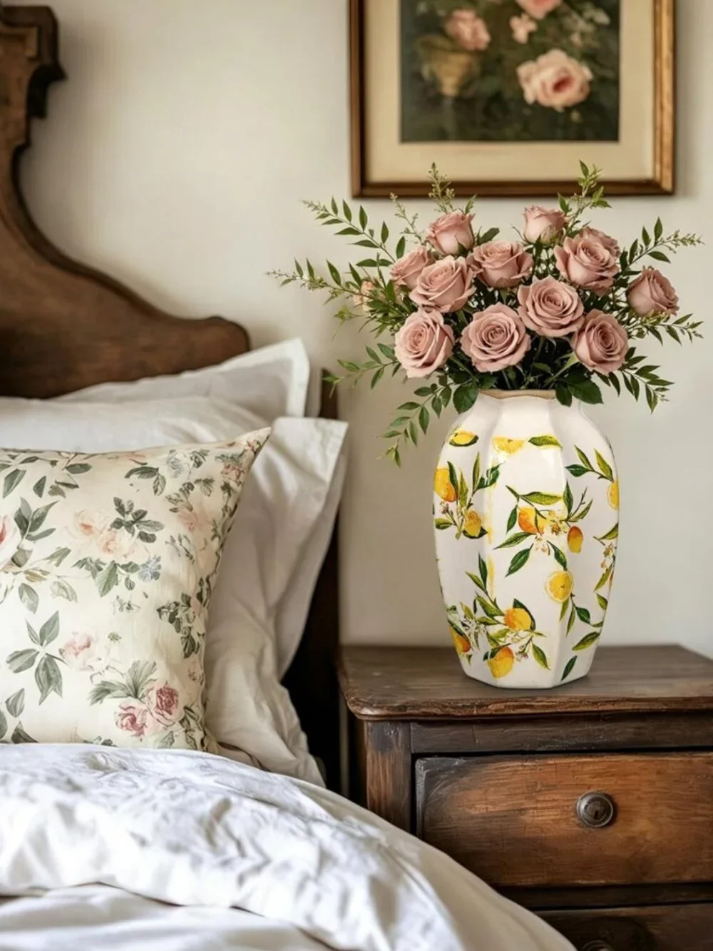 Charming Rustic Ceramic Flower Vase, 9.4